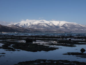 Shimamaki from shore - cat skiing